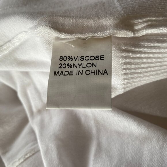 Folunsi women's medium white long sleeve stretchy open cardigan sweater - Picture 12 of 13